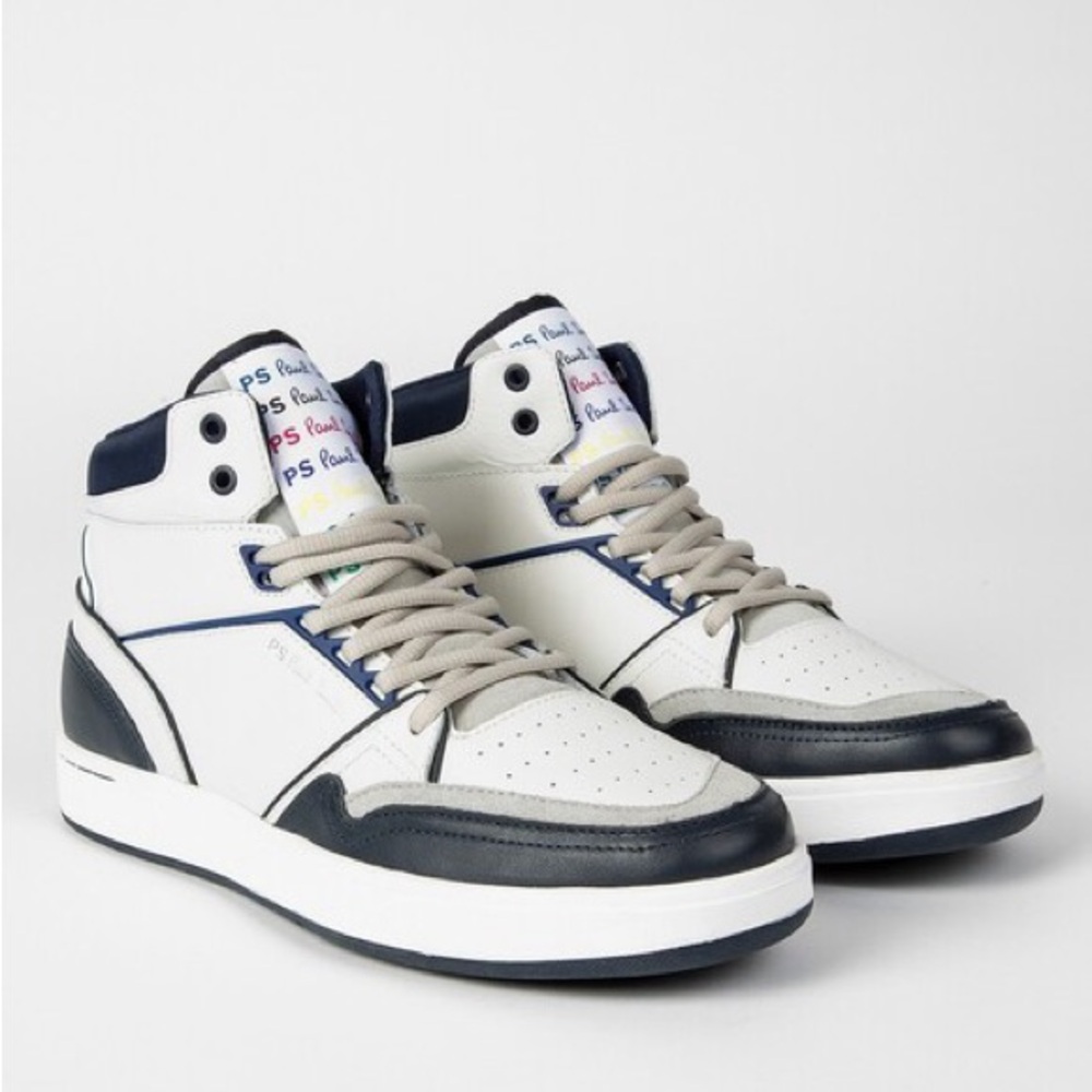 New! PAUL SMITH Lopes High Top Leather Sneakers